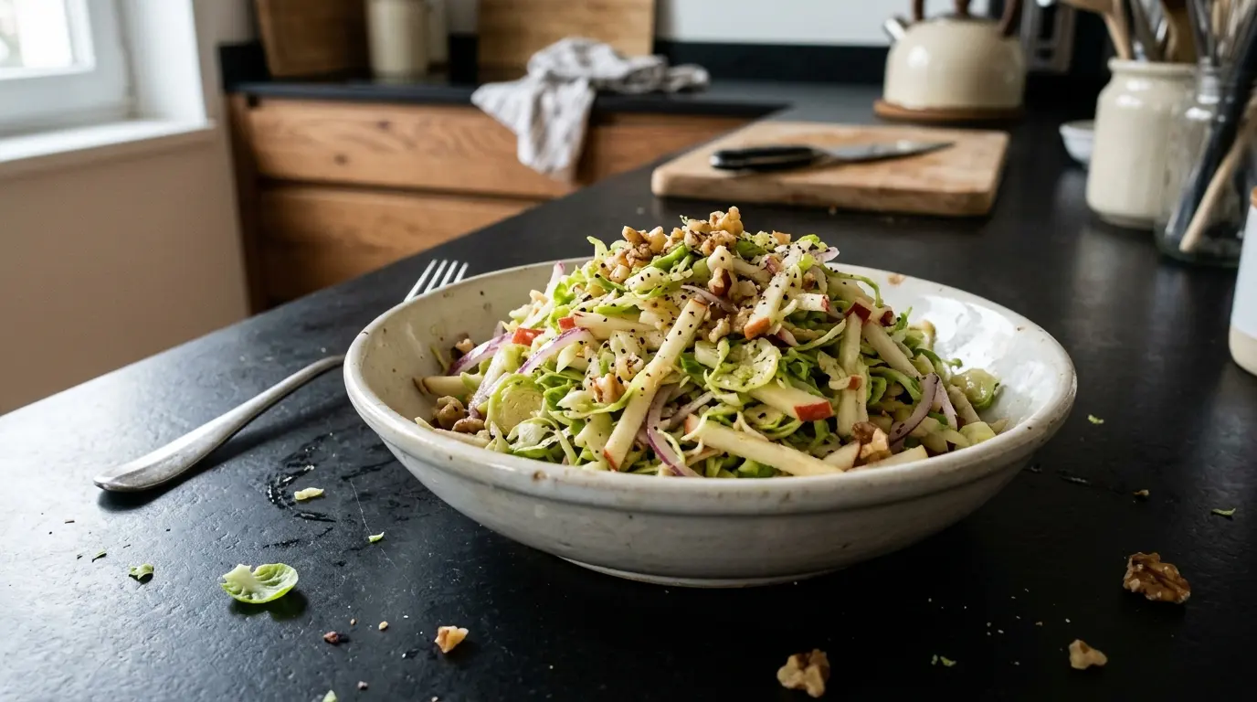 Niemiecka sałatka z brukselki i jabłka Rosenkohlsalat na surowo