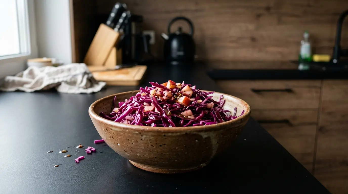 Niemiecka sałatka z czerwonej kapusty na słodko-kwaśno