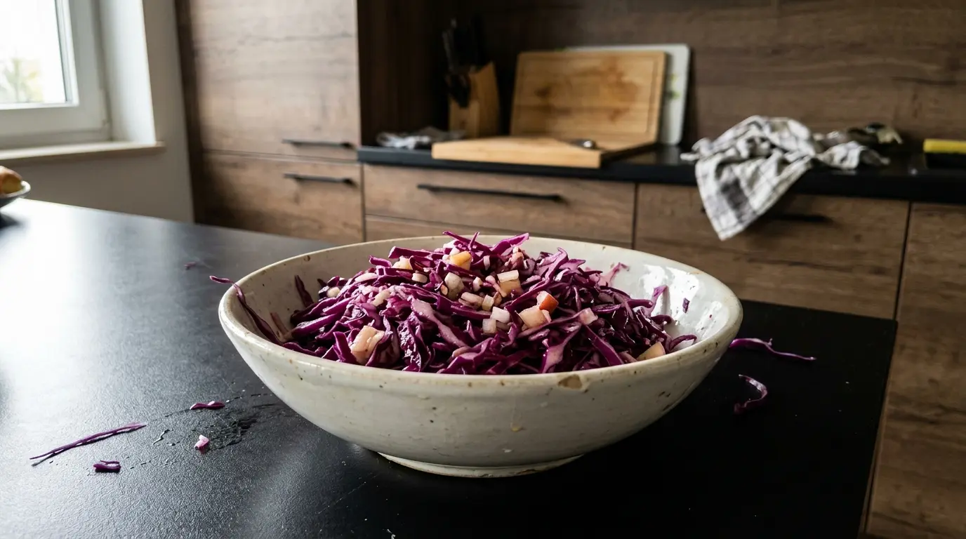 Niemiecka sałatka z czerwonej kapusty Rotkohlsalat na zimno