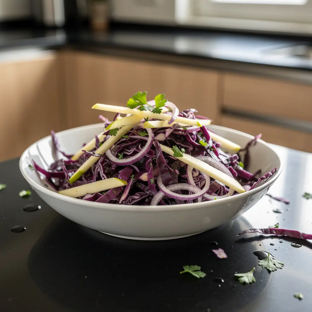 Salade allemande de chou rouge Rotkohlsalat froide