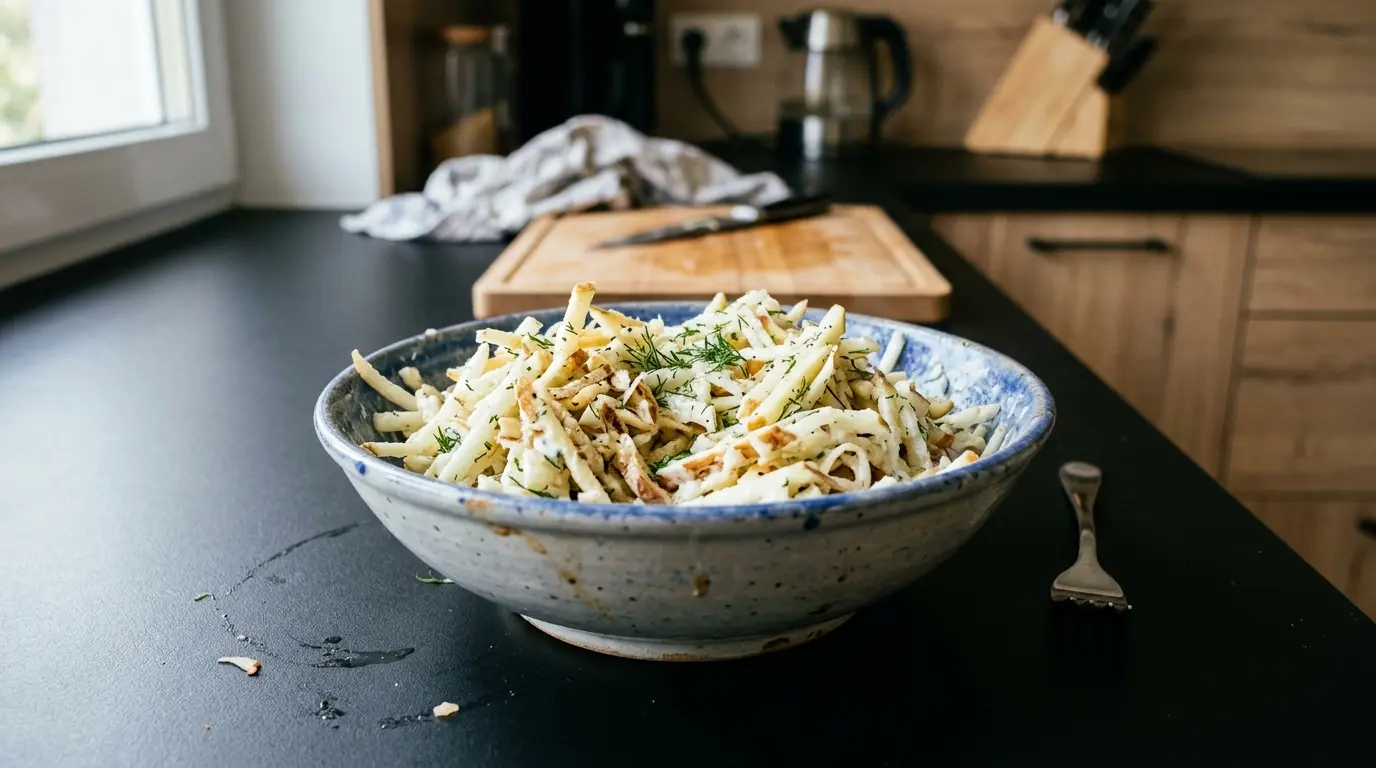 Niemiecka sałatka z kalarepy i jabłka na surowo