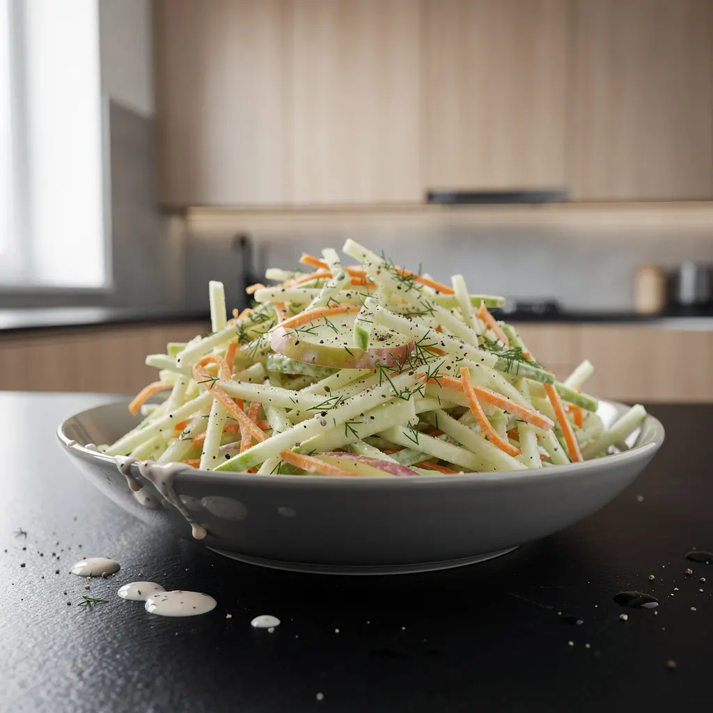 Salade allemande de chou-rave et de pomme crue