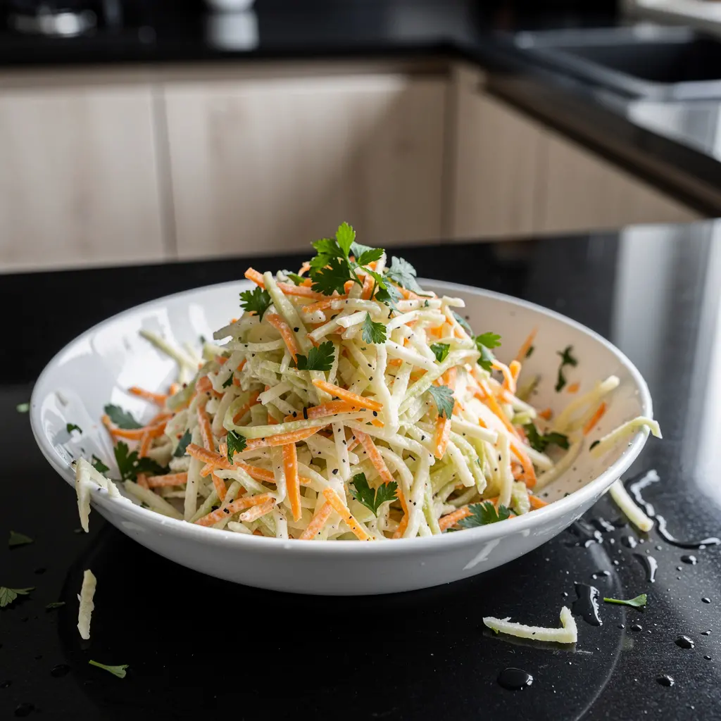 Salade allemande de chou-rave et carotte Kohlrabi-Möhren-Salat