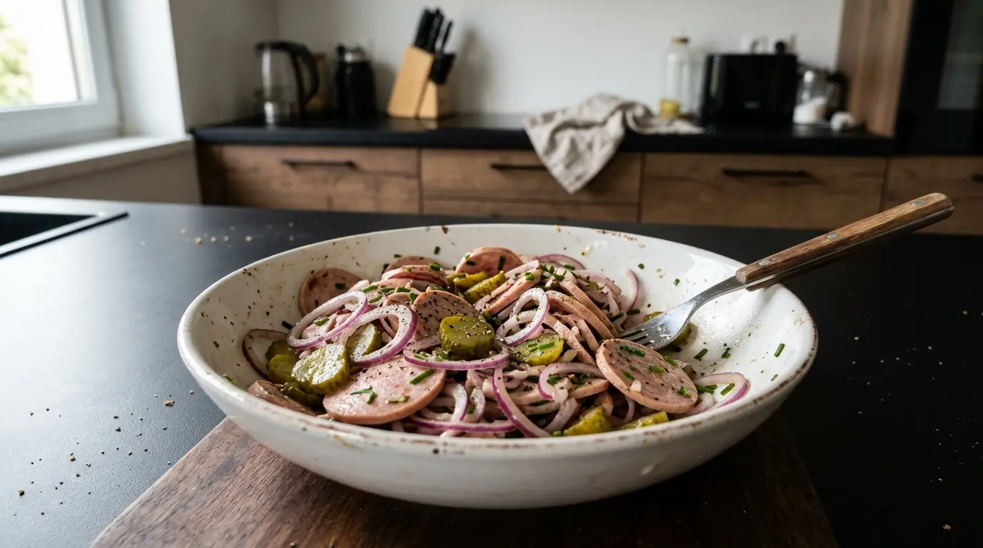 Niemiecka sałatka z kiełbasą Wurstsalat