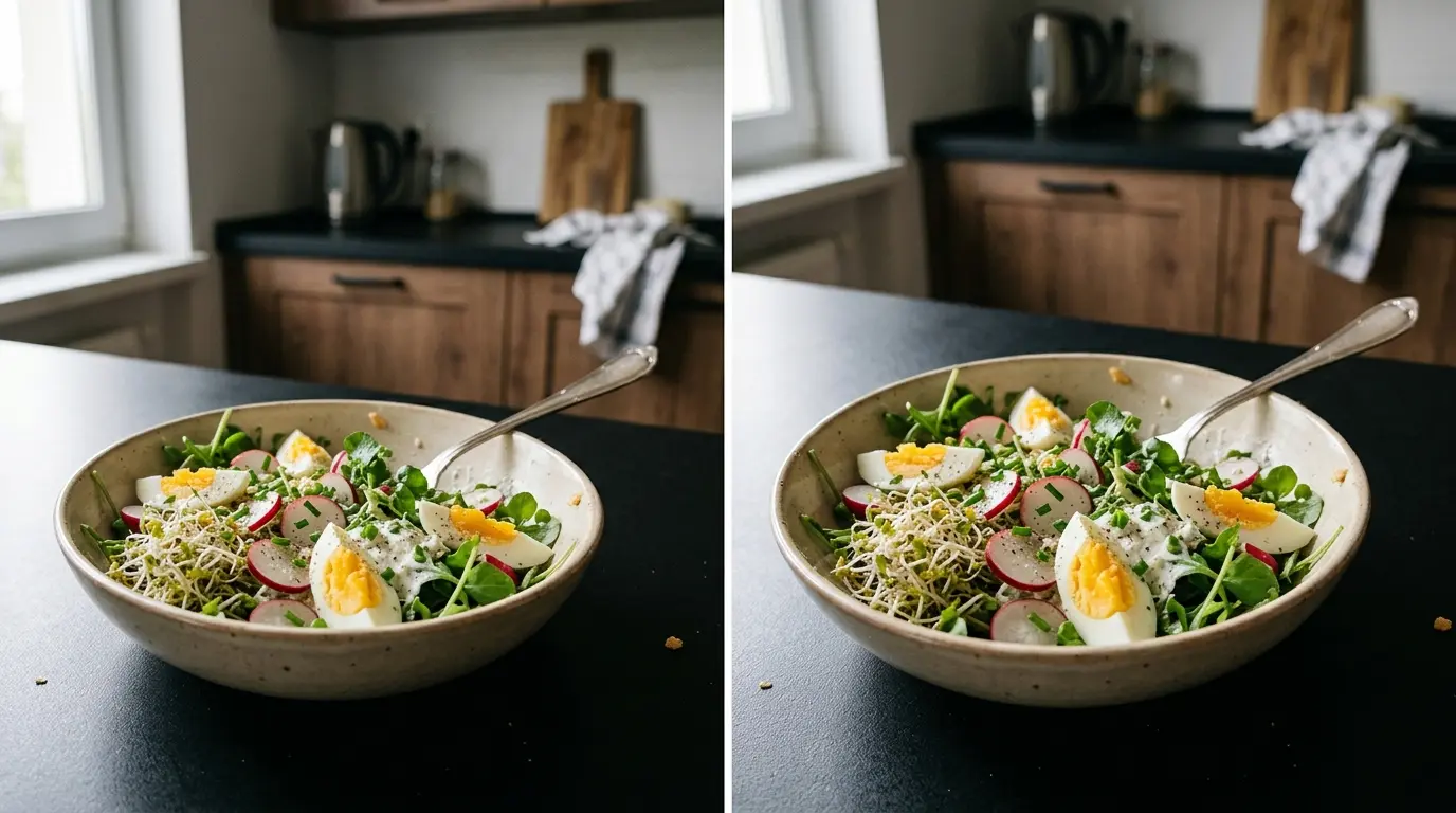 German Sprout and Egg Salad Frühlingssalat