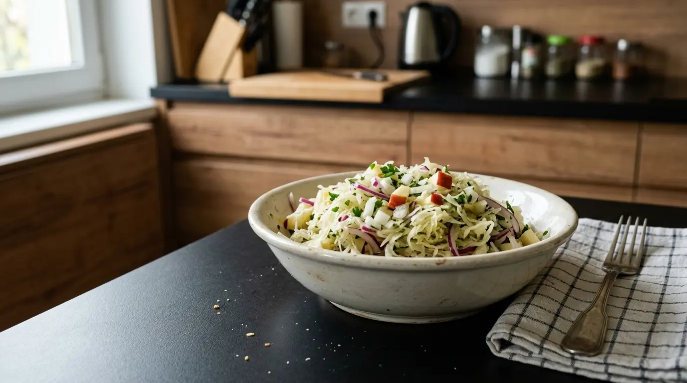 Niemiecka sałatka z kiszonej kapusty Sauerkrautsalat