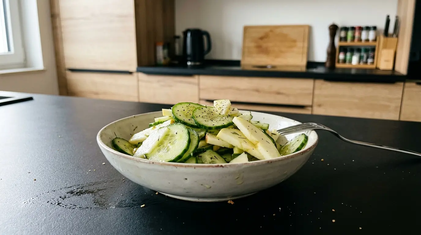 German Cucumber and Apple Salad Gurken-Apfel-Rohkost
