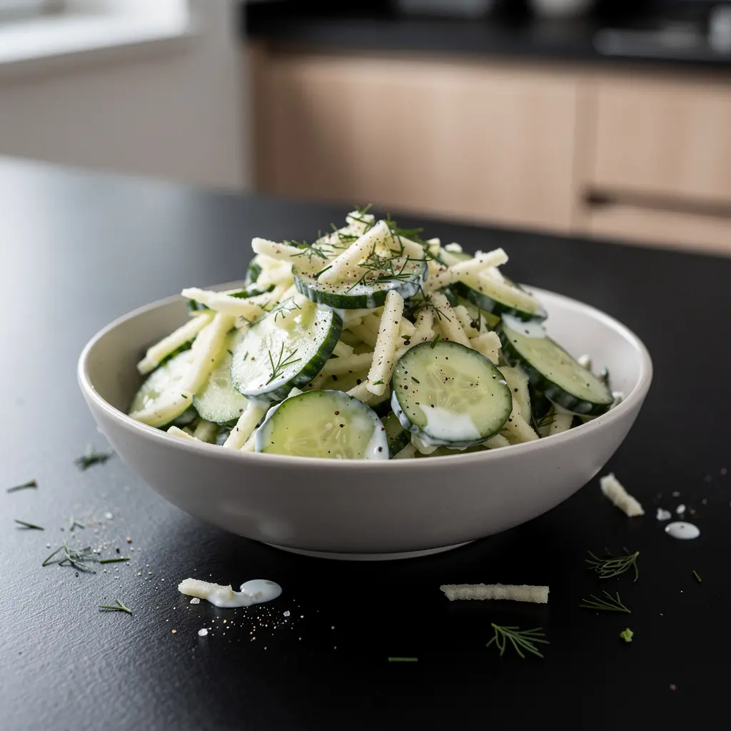 Salade allemande de concombre et pomme Gurken-Apfel-Rohkost
