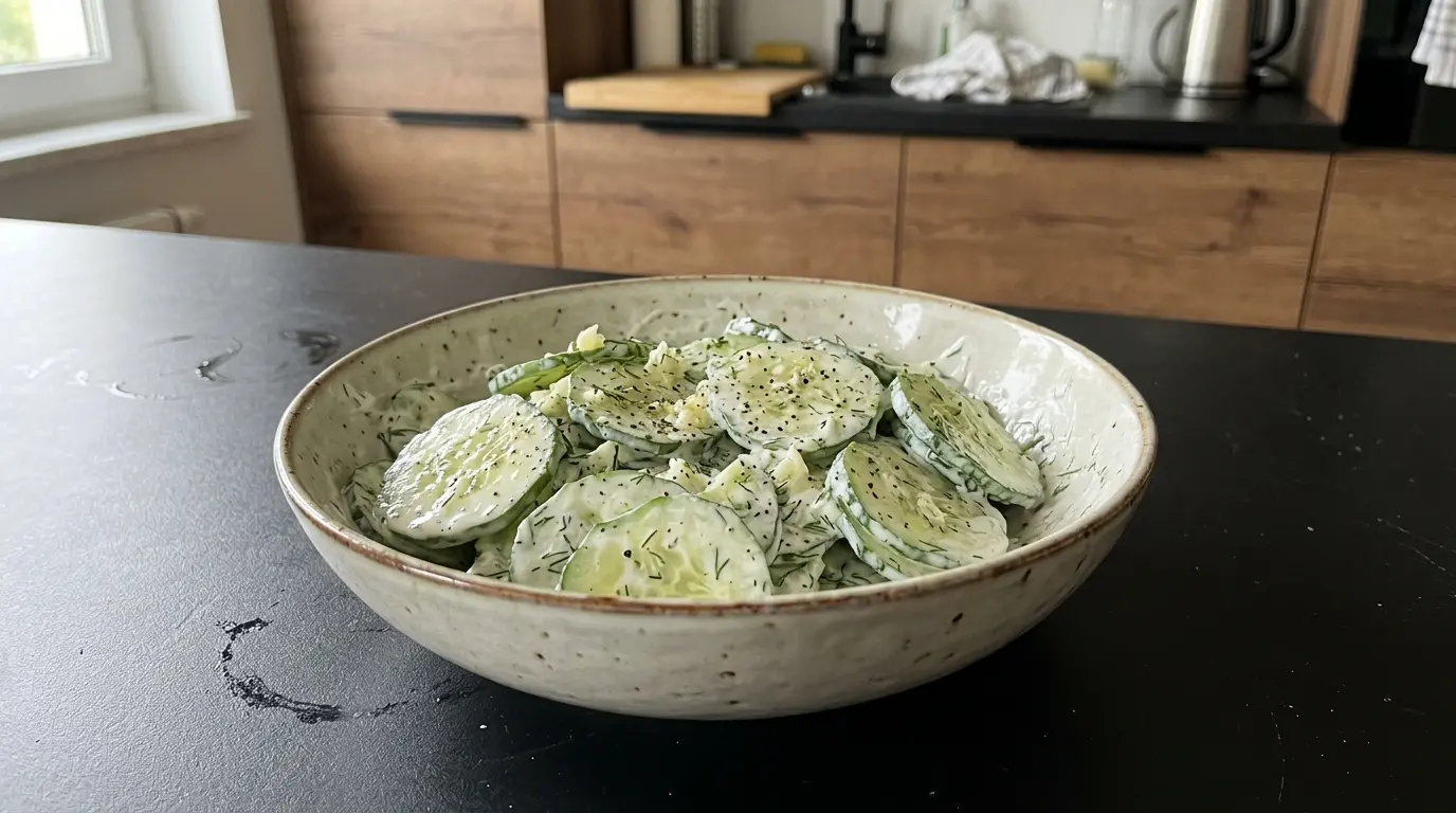 Insalata tedesca di cetrioli e yogurt Gurkensalat allo yogurt