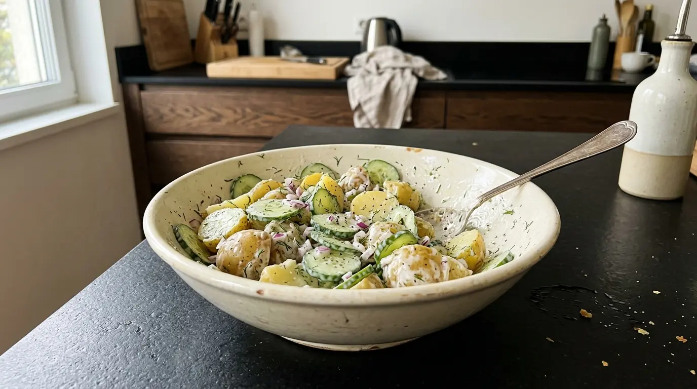 Salade allemande de concombre et pommes de terre Gurken-Kartoffelsalat