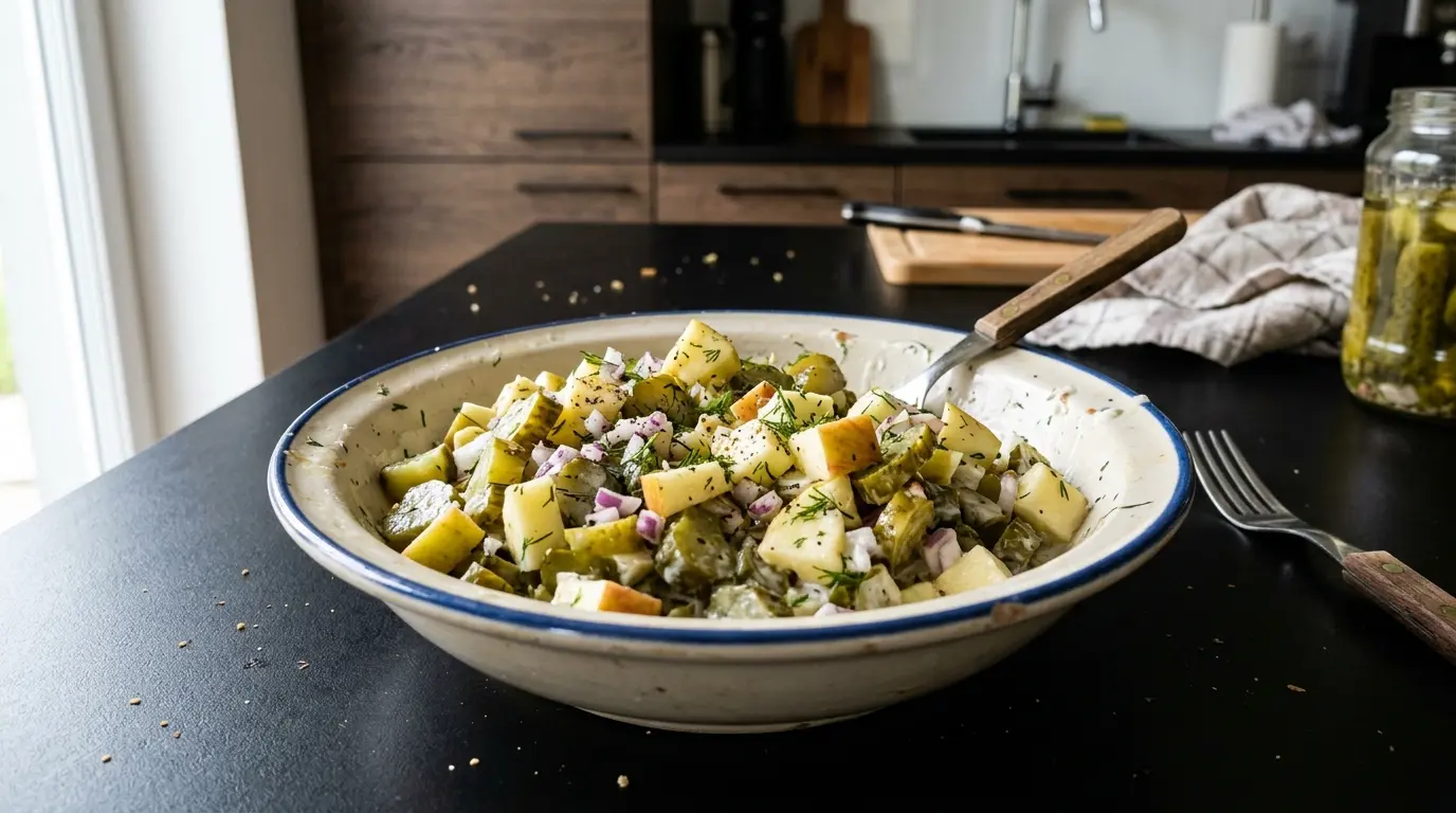 Niemiecka sałatka z ogórków kiszonych i jabłka Gurken-Apfel-Salat