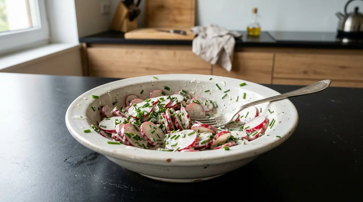 Insalata tedesca di ravanelli ed erba cipollina Radieschensalat