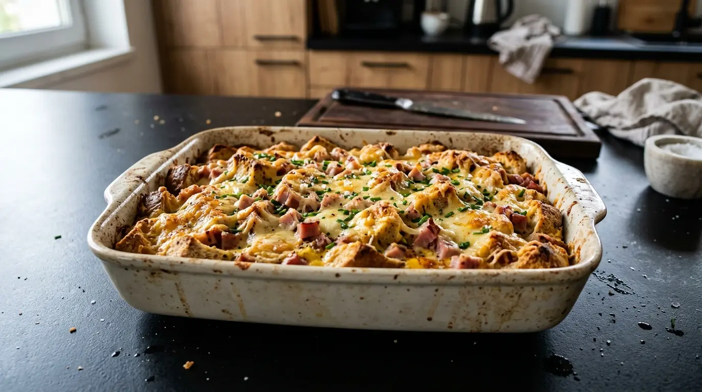 Niemiecka zapiekanka chlebowa z serem i szynką Arme Ritter pikantne