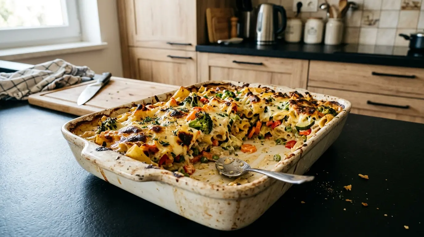 German Vegetable Pasta Bake Gemüsenudelauflauf