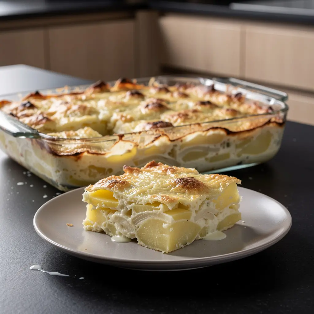 Gratin allemand de pommes de terre au fromage et aux oignons