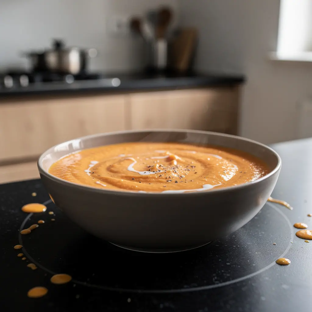 Zuppa crema di carote con arancia alla tedesca