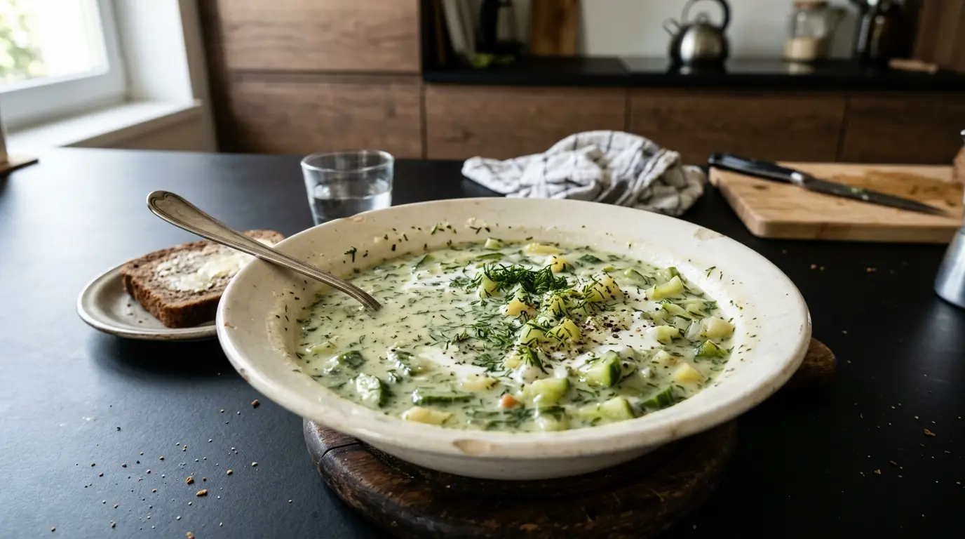 Niemiecka zupa ogórkowa z koperkiem Gurkensuppe na ciepło