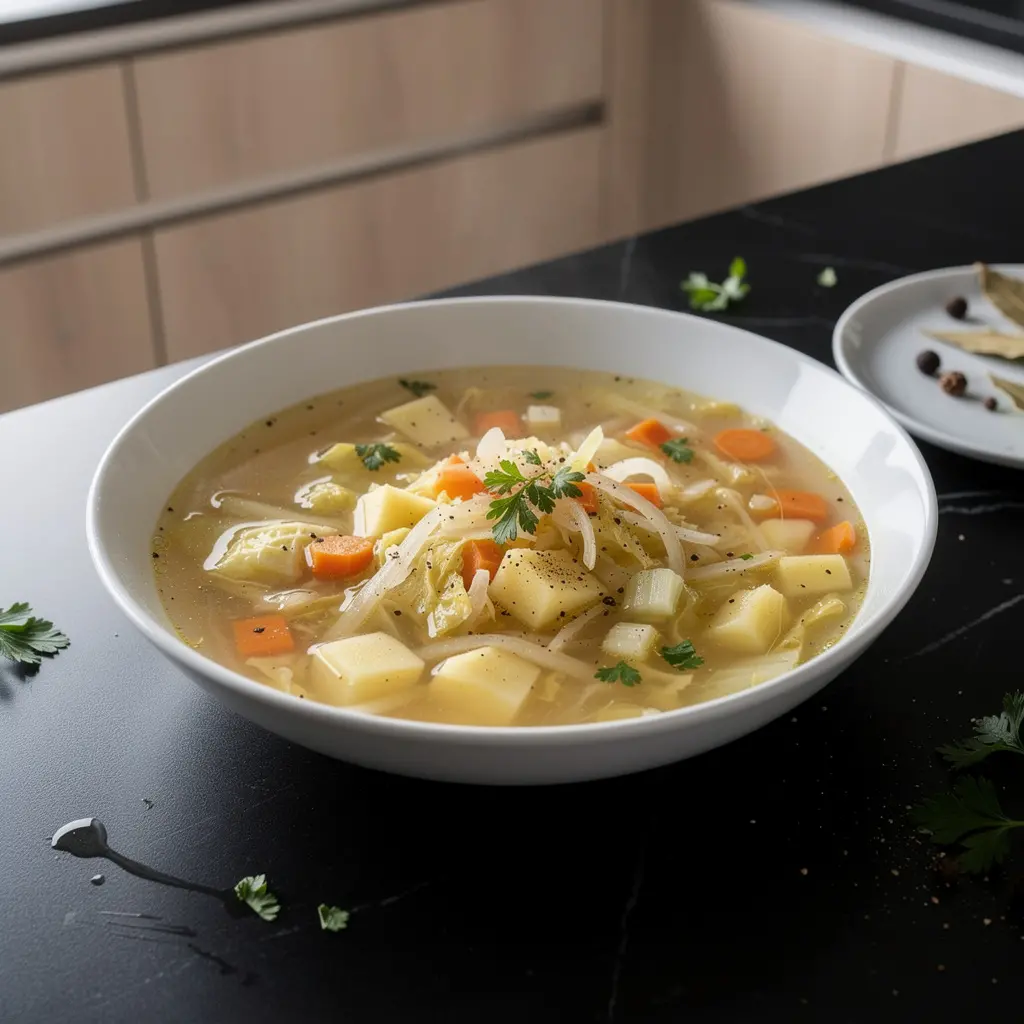 Zuppa tedesca di cavolo bianco Kohlsuppe leggera