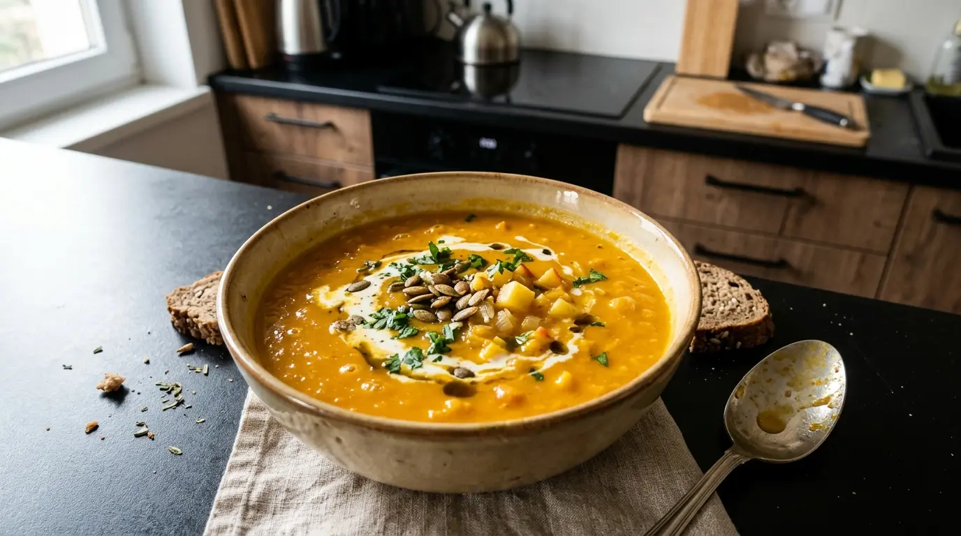 Niemiecka zupa z dyni z jabłkiem i imbirem