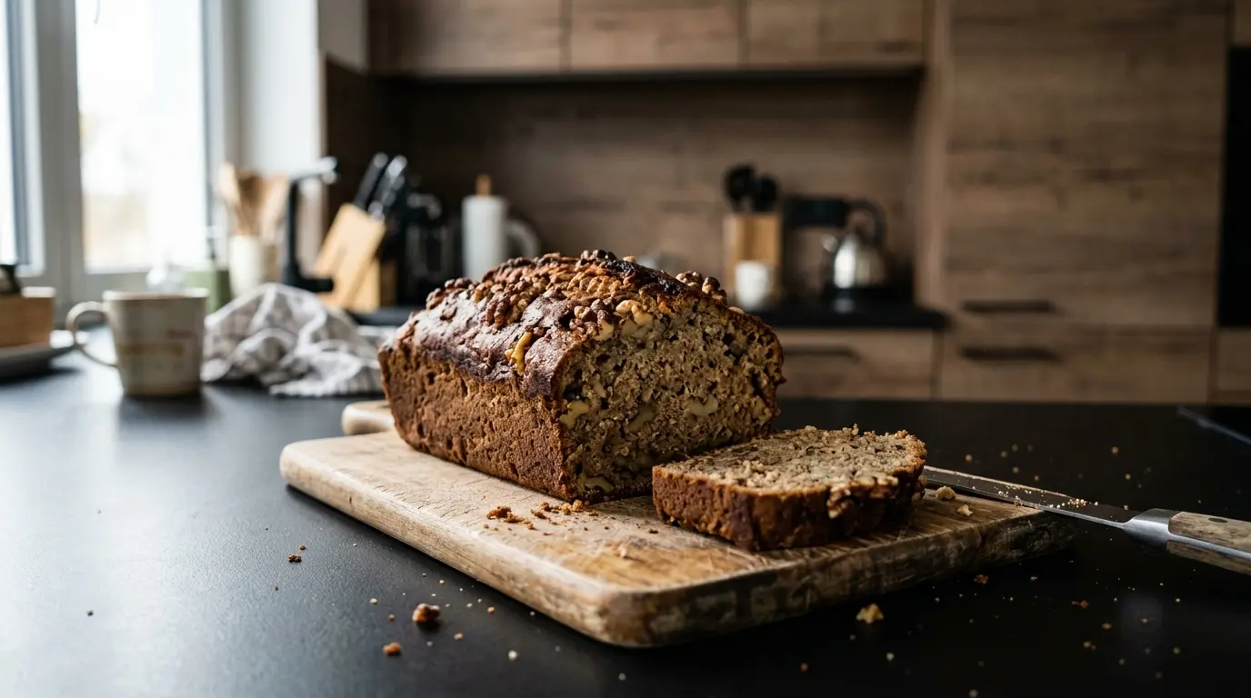 Niemiecki chlebek bananowy Bananenbrot z orzechami