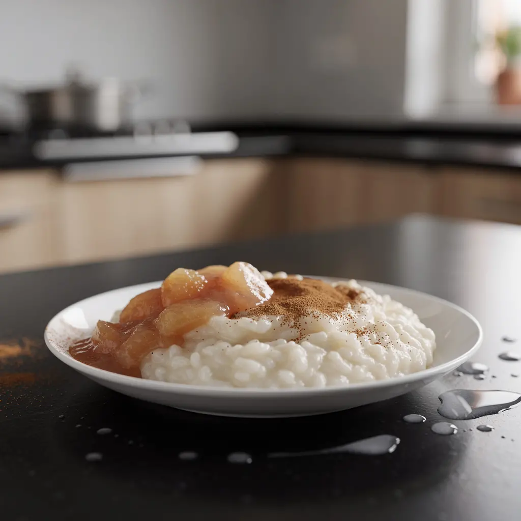 Niemiecki deser ryżowy Milchreis z cynamonem