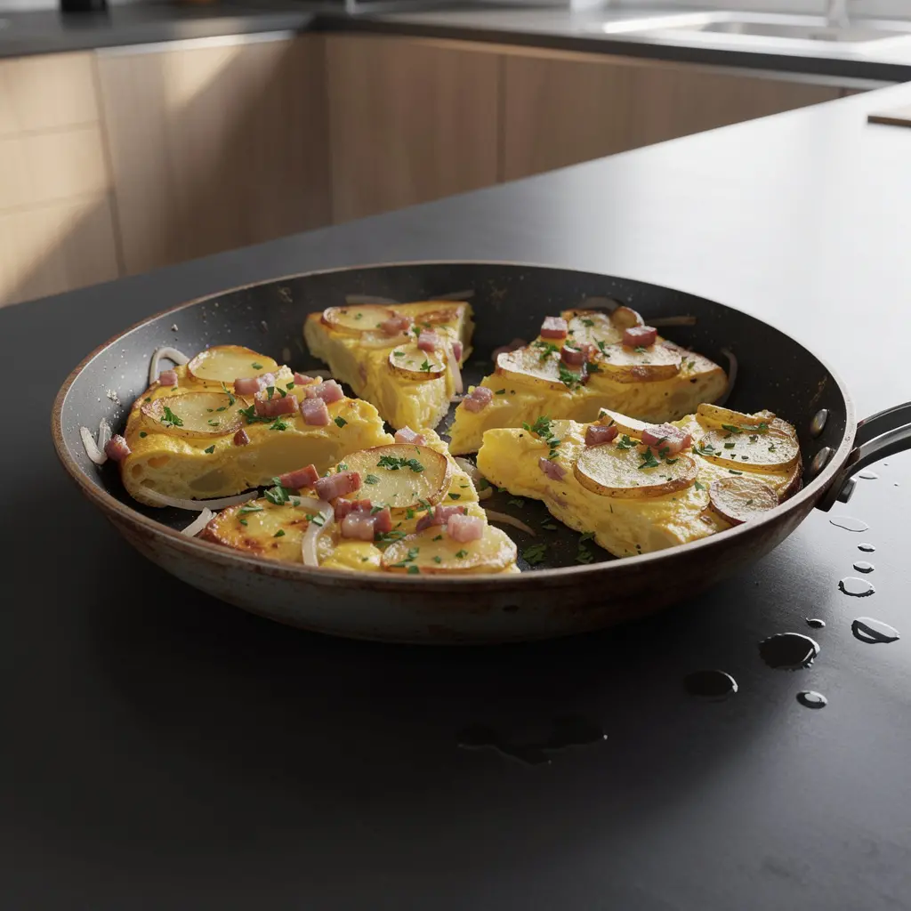 Omelette allemande au lard et aux oignons (Bauernfrühstück)