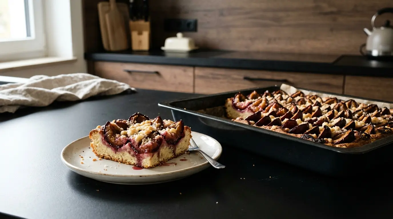 Niemiecki placek śliwkowy Zwetschgenkuchen