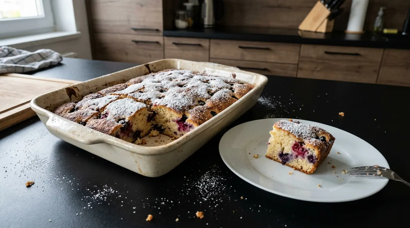 Niemieckie ciasto jogurtowe z owocami Joghurtkuchen