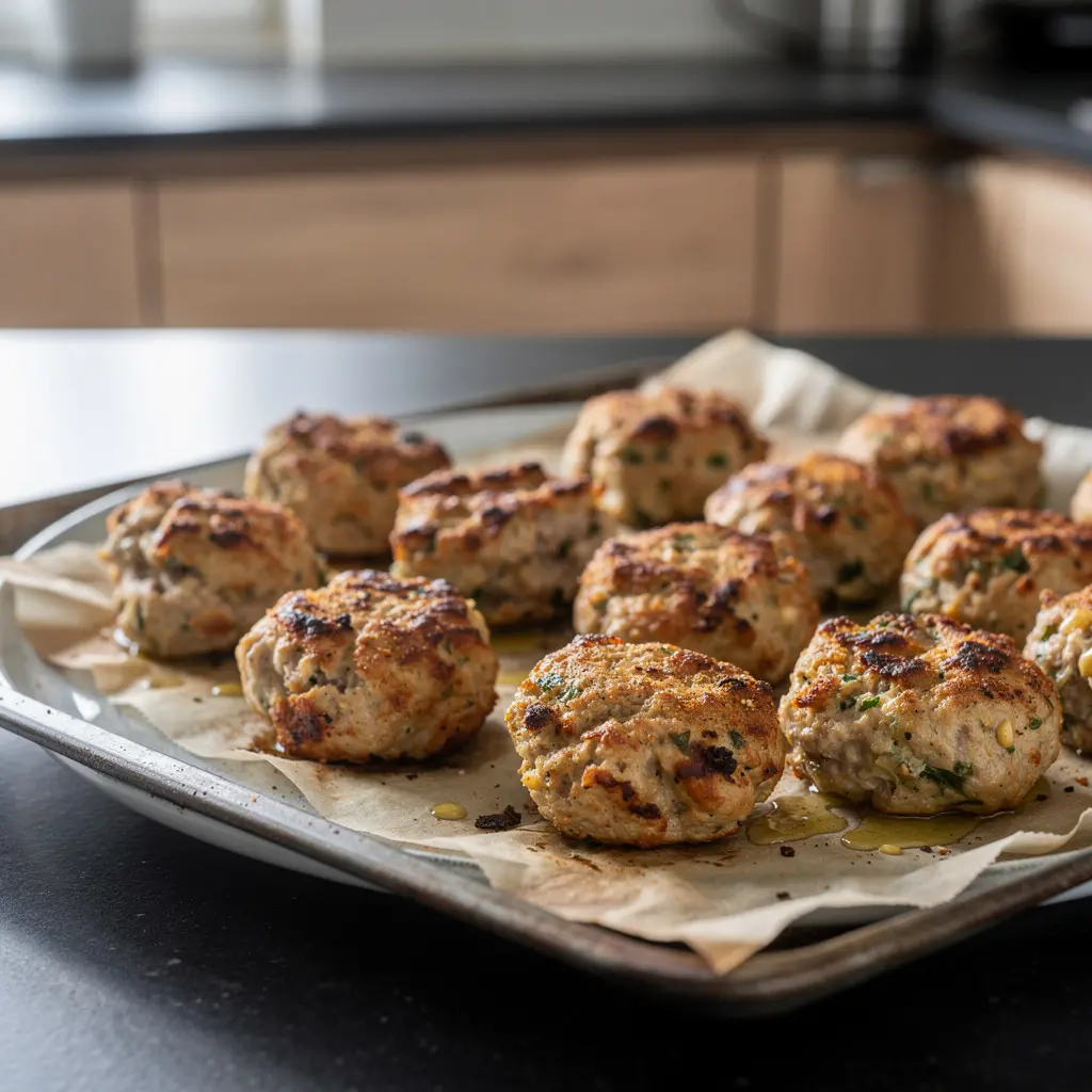 Albóndigas alemanas de pollo al horno (Hähnchenbällchen)