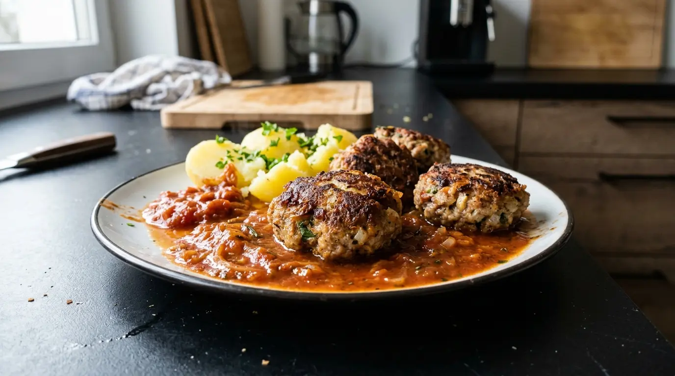 Niemieckie klopsiki w sosie pomidorowym Frikadellen