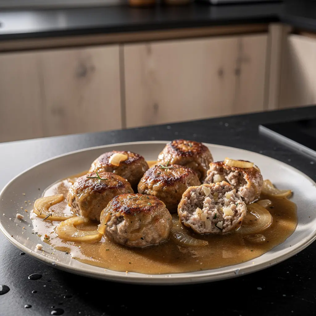 Polpette di maiale tedesche in salsa alla birra