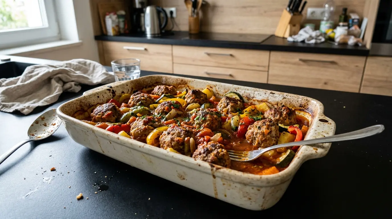 Niemieckie klopsiki z piekarnika Hackbällchen z warzywami