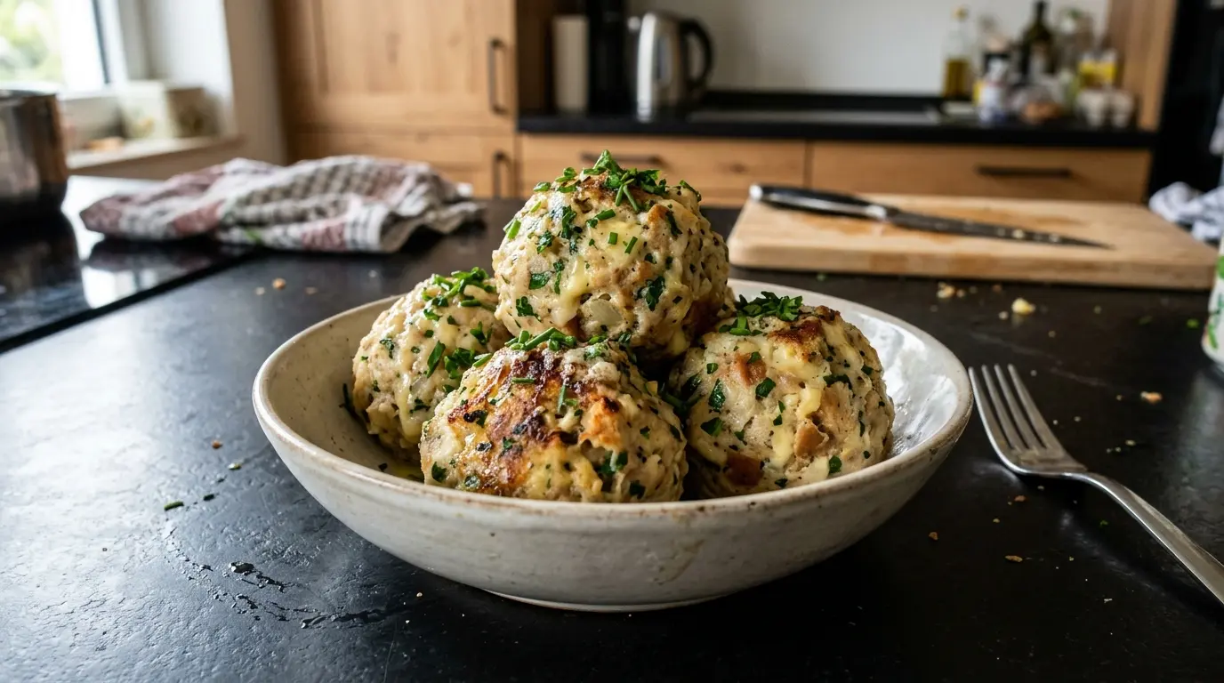 Niemieckie kluseczki chlebowo-serowe Käse-Semmelknödel