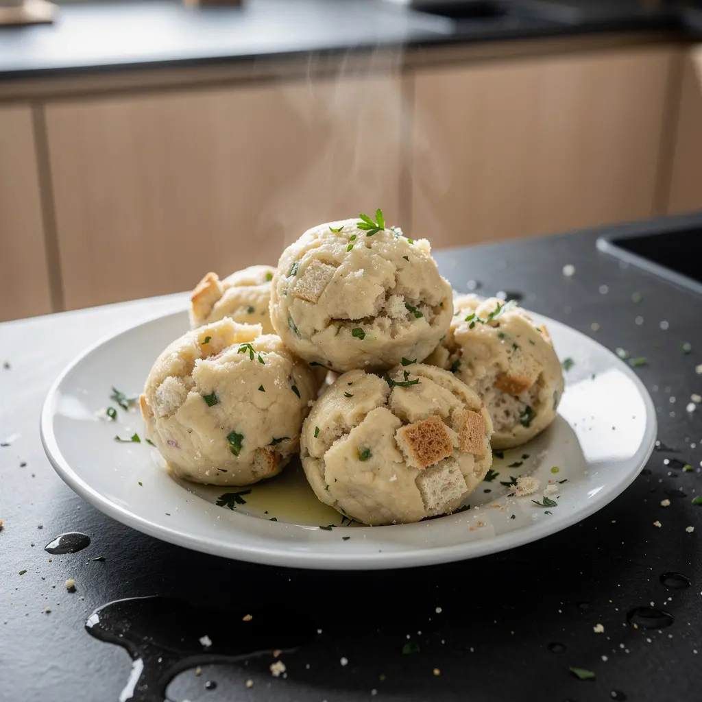 Deutsche Semmelknödel aus Brötchen
