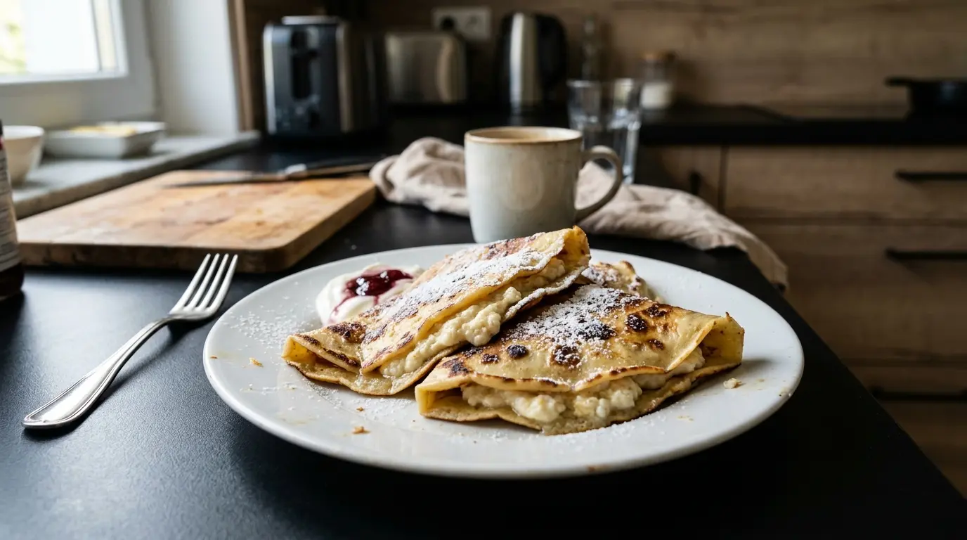 German Quark Pancakes Quarkpfannkuchen