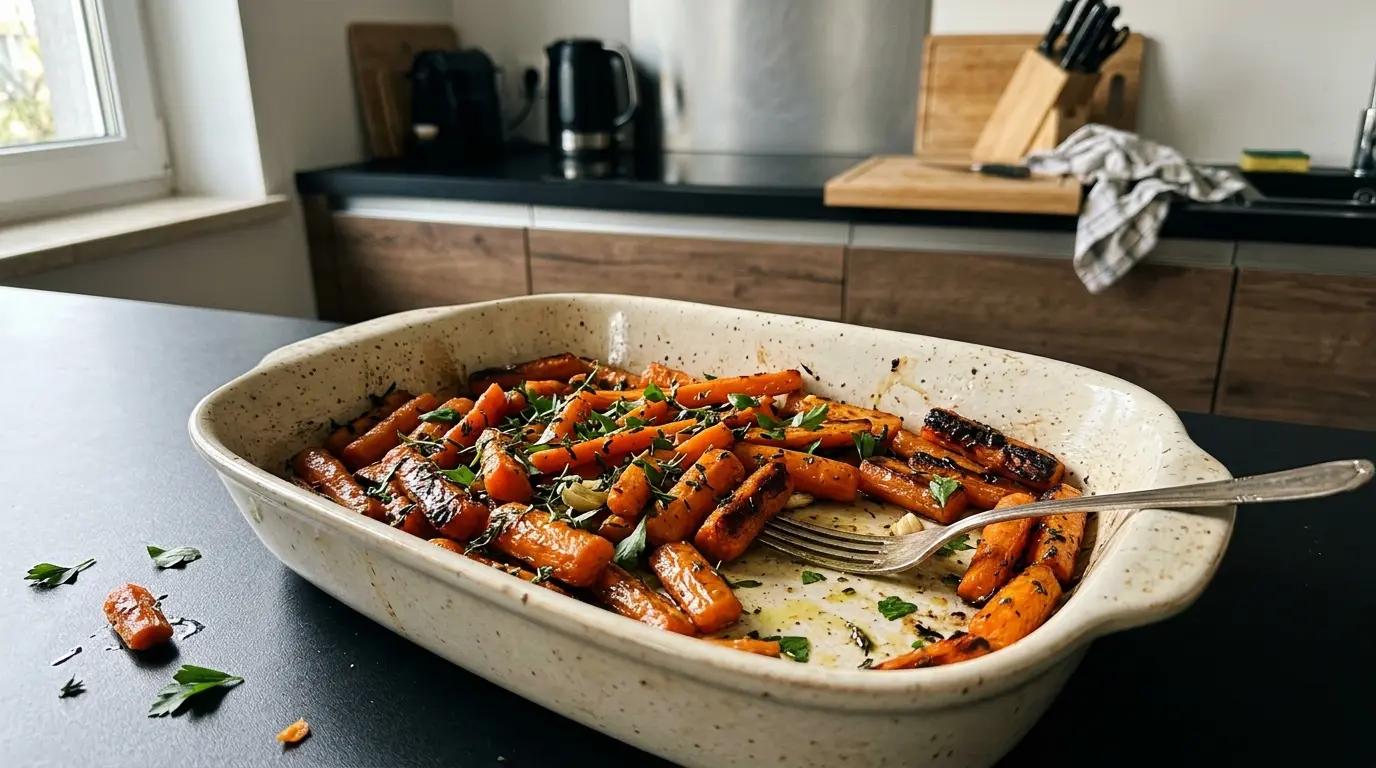 Niemieckie pieczone marchewki z miodem i tymiankiem