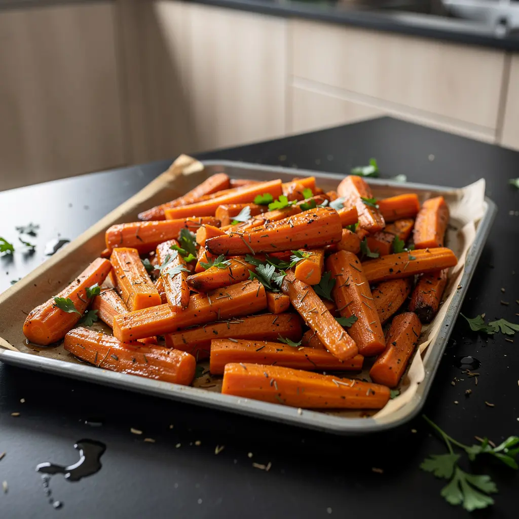 Carote tedesche al forno con miele e timo