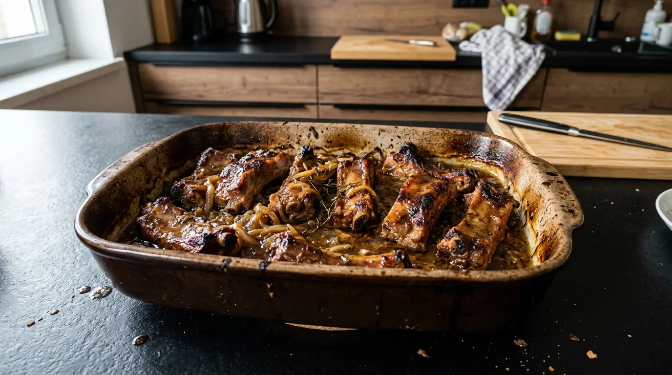 Niemieckie pieczone żeberka wieprzowe z piwem