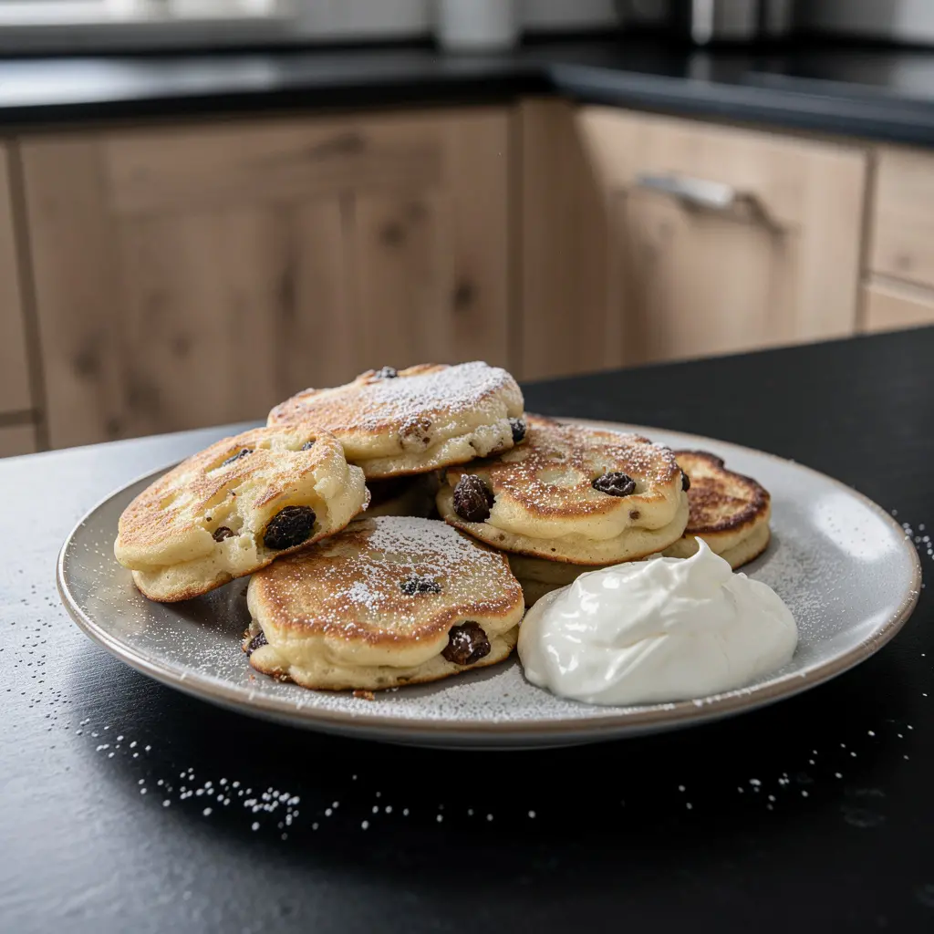 Deutsche Quark-Kartoffel-Pfannkuchen Quarkkeulchen inspiriert
