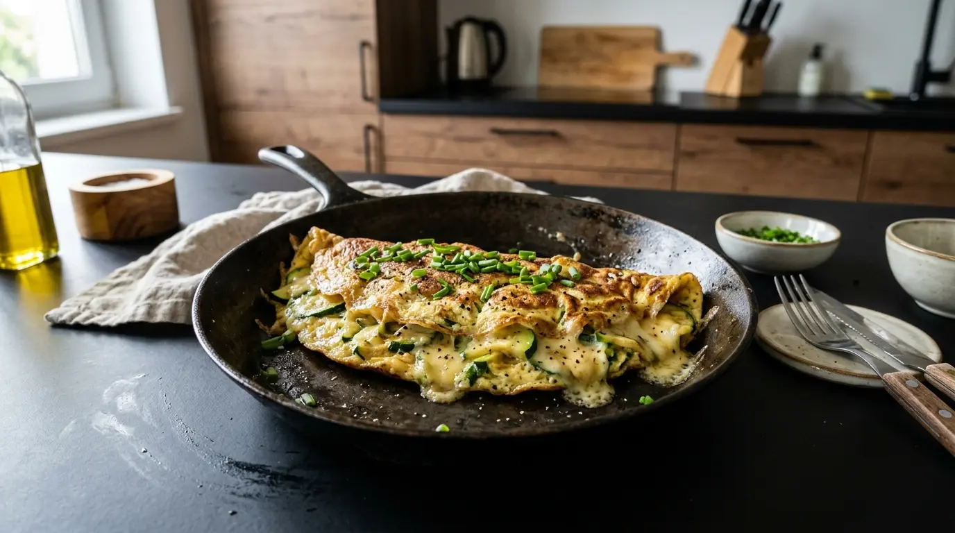 Omelette aux courgettes et fromage – omlet z cukinią i serem po francusku