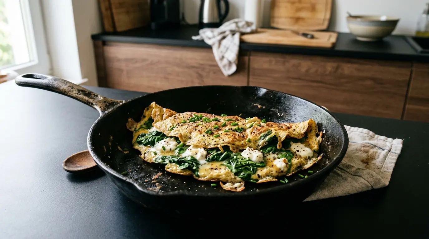 Omelette aux épinards et fromage de chèvre – omlet ze szpinakiem i kozim serem