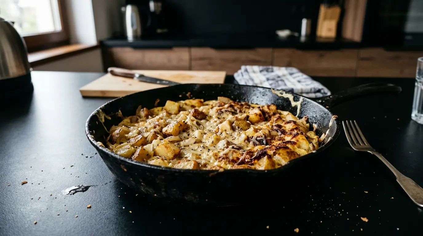 Omelette aux pommes de terre – französisches Omelett mit Kartoffeln und Zwiebeln
