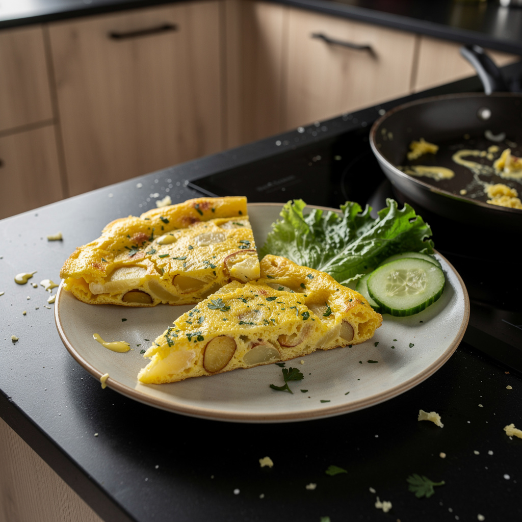Omelette de patatas – tortilla francesa con patatas y cebolla
