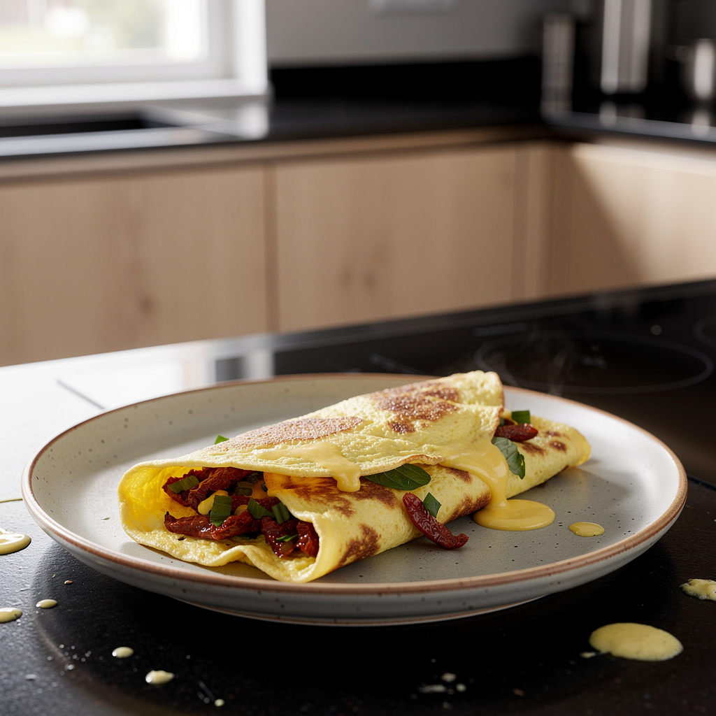 Omelette con pomodori secchi e basilico – omelette con pomodori secchi e basilico