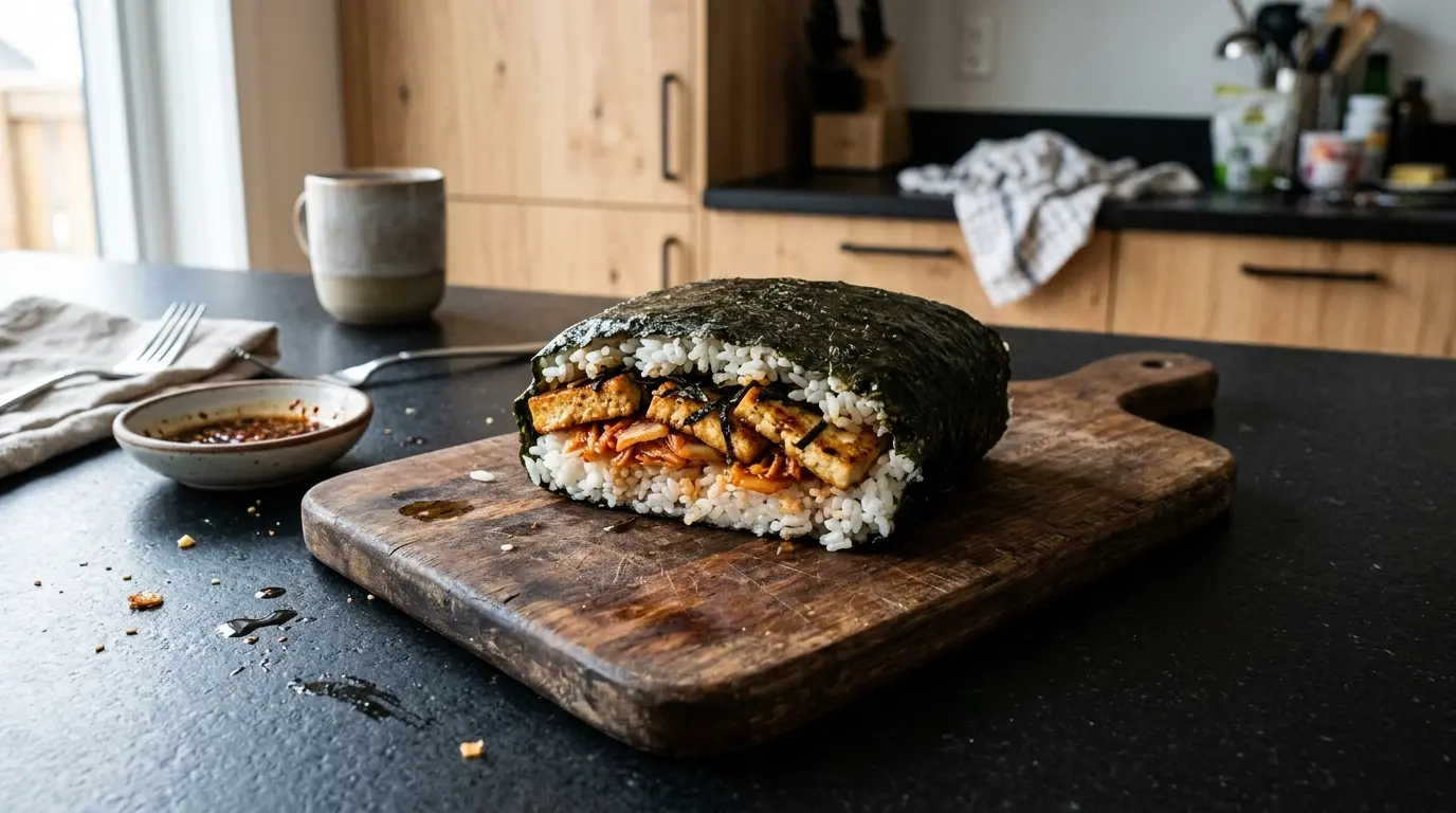 Onigirazu z tofu i kimchi po japońsko-koreańsku