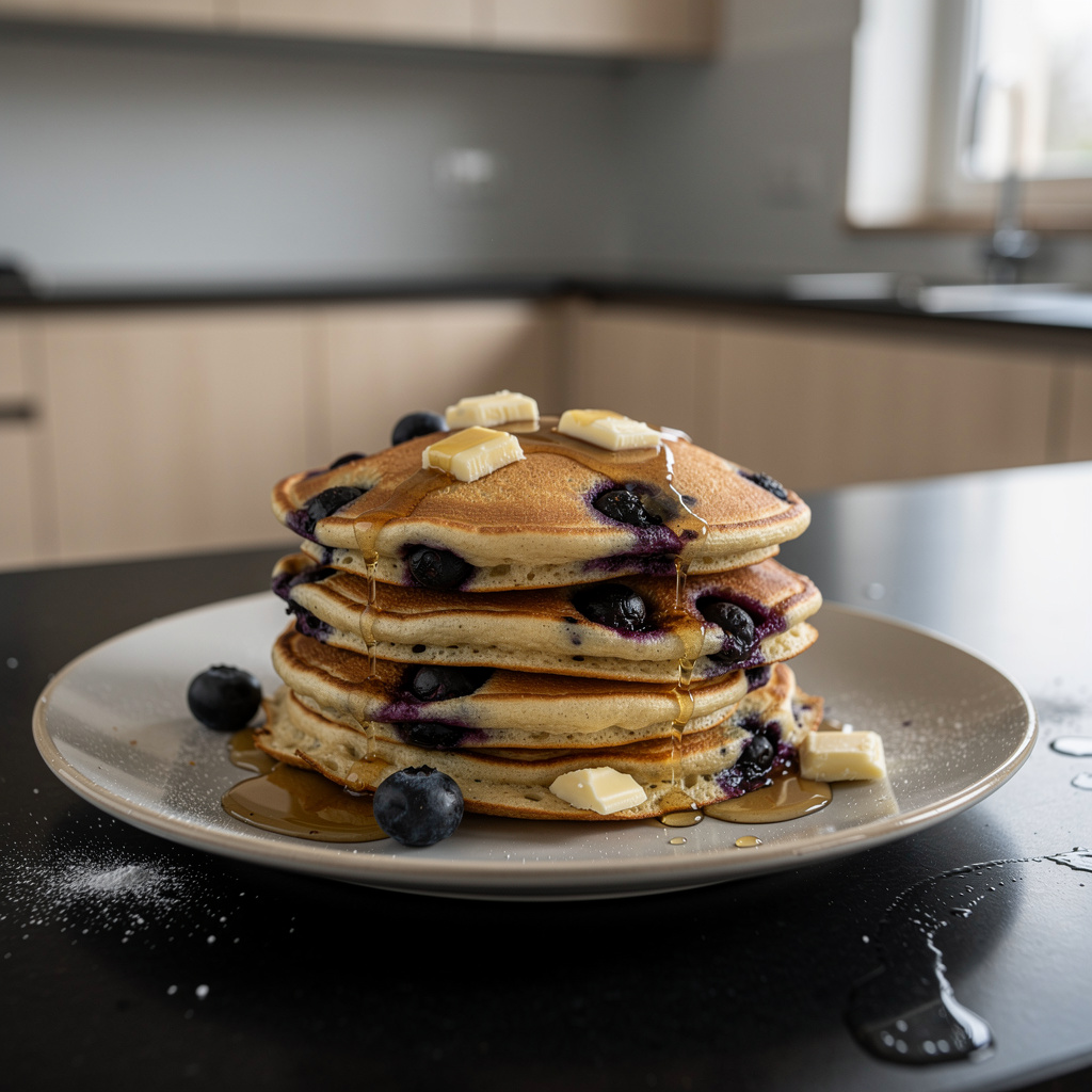 Pancakes with Blueberries and White Chocolate