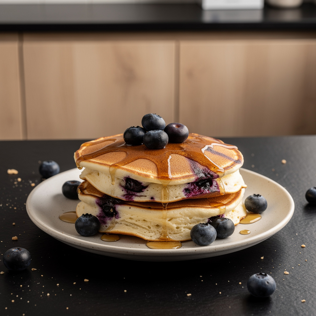 Pancakes con arándanos y ricotta