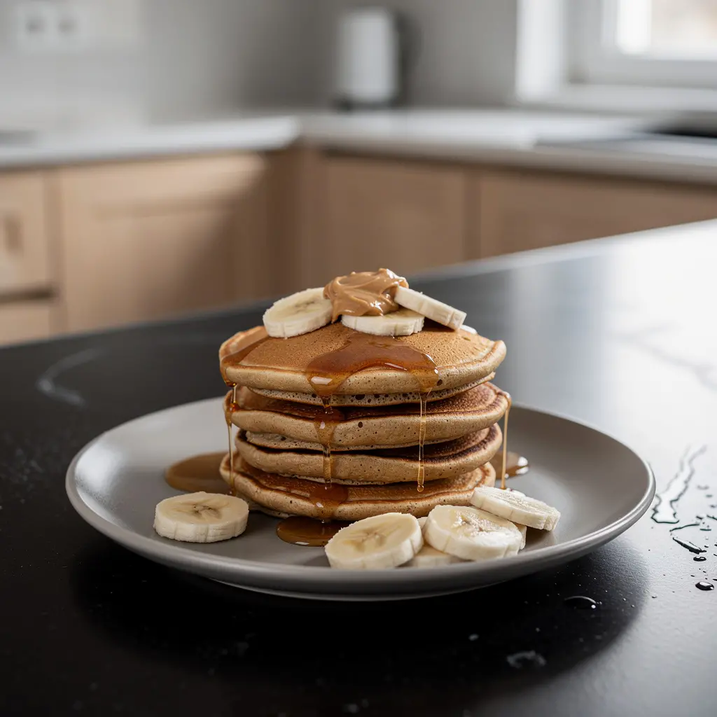 Pancakes z masłem orzechowym i bananem