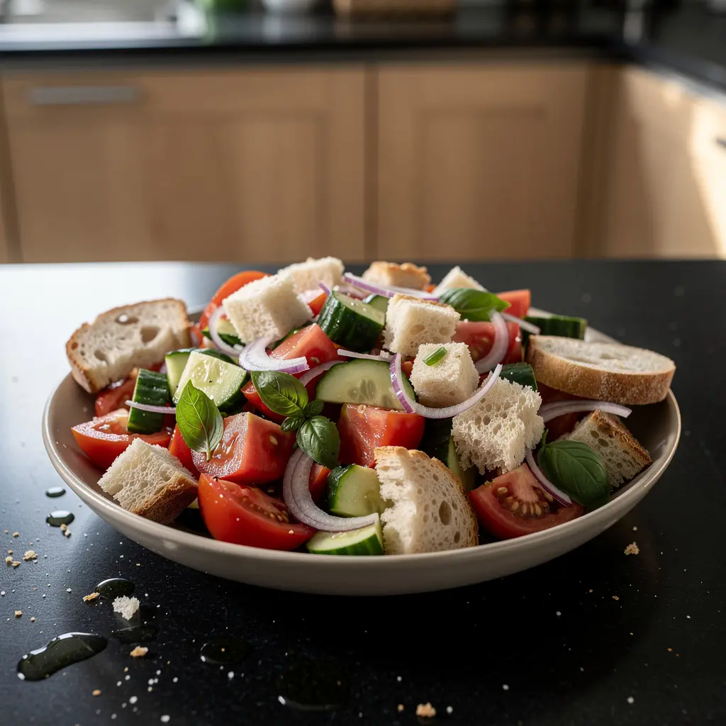 Panzanella – toskańska sałatka z czerstwego chleba i pomidorów