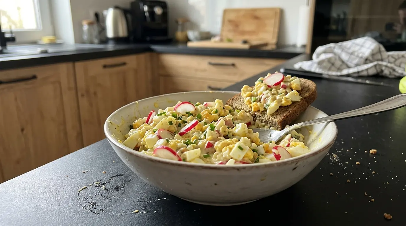 Pasta jajeczna z rzodkiewką i szczypiorkiem